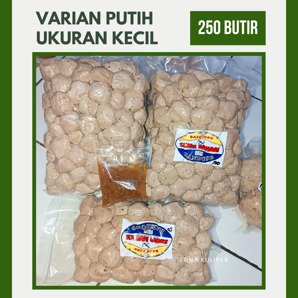 

Bakso Ikan Kecil 250 Butir Varian Putih - Sinar Bahari | Kualitas Premium, Kemasan Vacuum