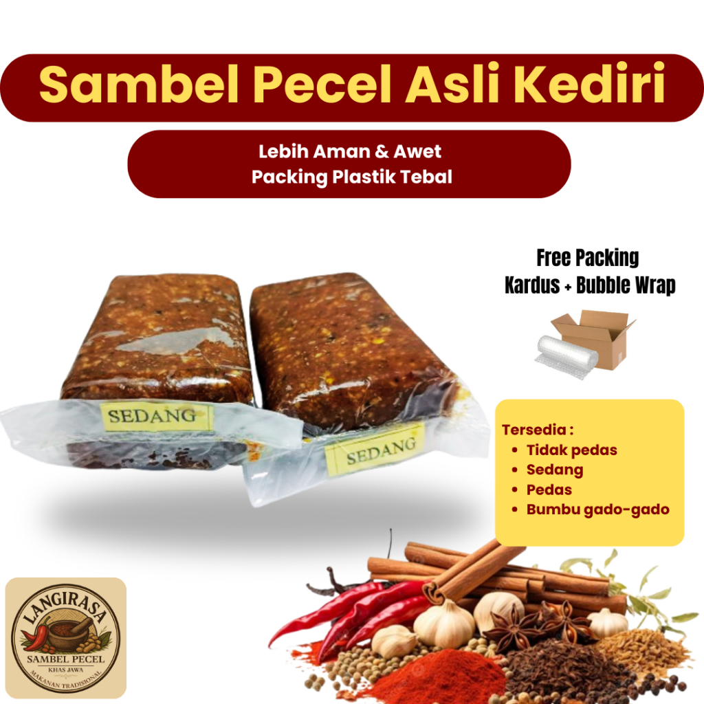 

Sambel Pecel Kediri Asli 500 Gram - Tanpa Pengawet - Rasa Kacang Kental - Cocok Untuk Keluarga