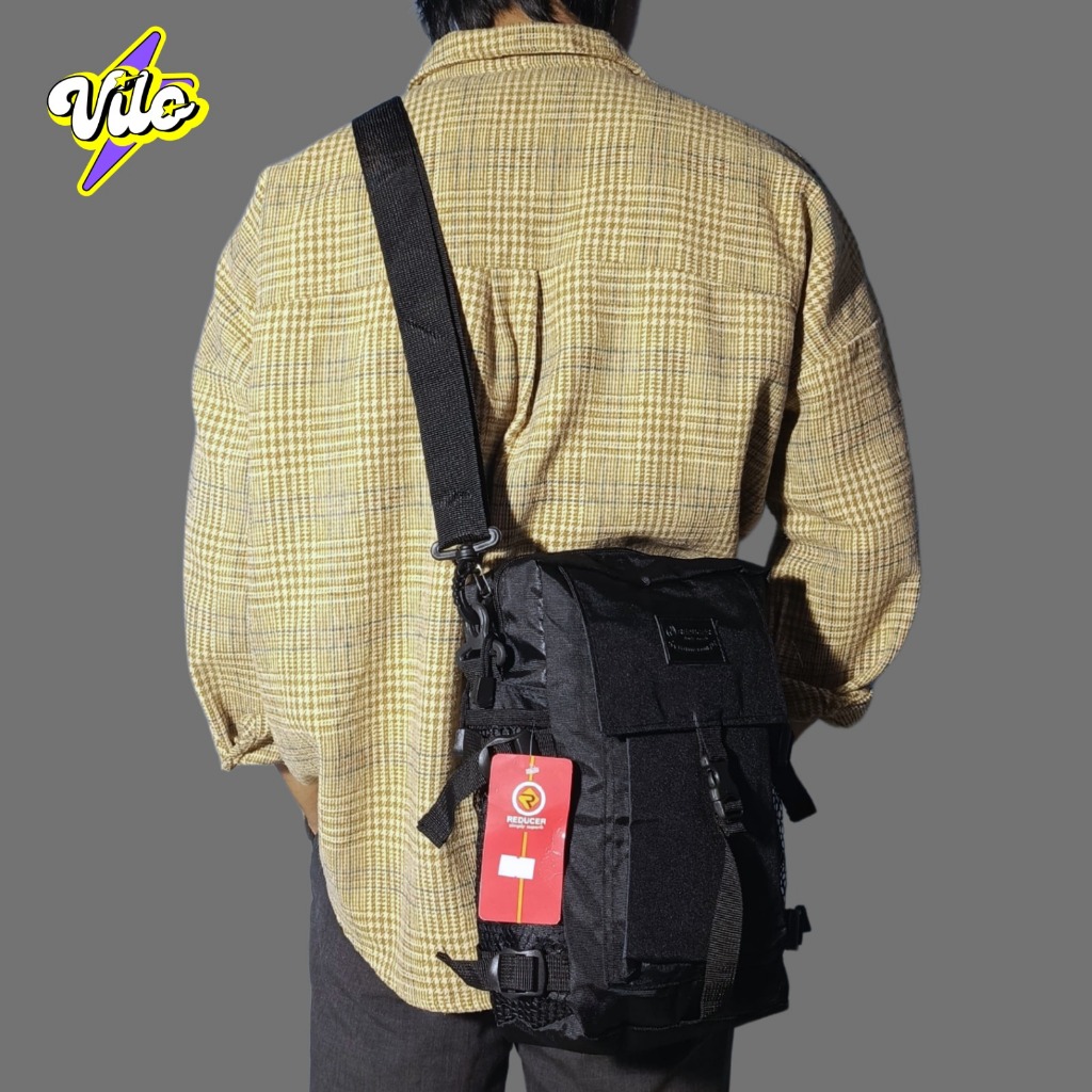 [Vilo_shop] Tas Selempang Hitam Unisex - sligbag Kekinian untuk Cowok & Cewe, Desain Simple & Stylis