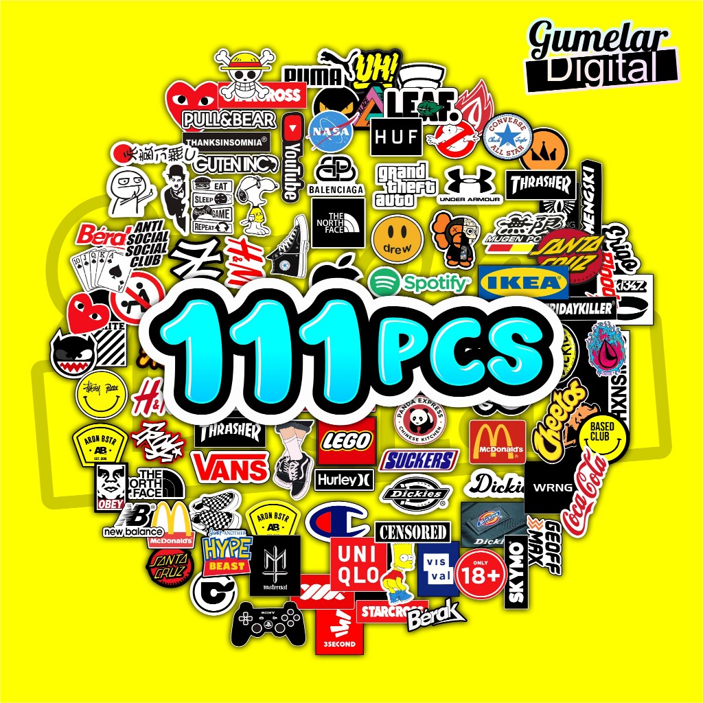 

Stiker Pack Hypebeast Aesthetic Waterproof untuk Laptop, Motor soft case dll