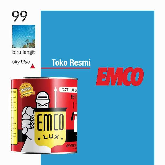 Cat Emco Lux 1Kg & 0,5Kg Segitiga – Biru Langit No.99 – Cat Kayu & Besi Glossy Tahan Lama Anti Karat