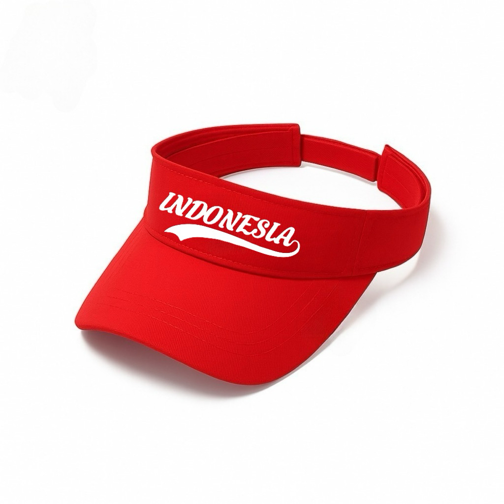 Topi Golf Senam Wanita Merah Putih Bordir Indonesia wanita Termurah