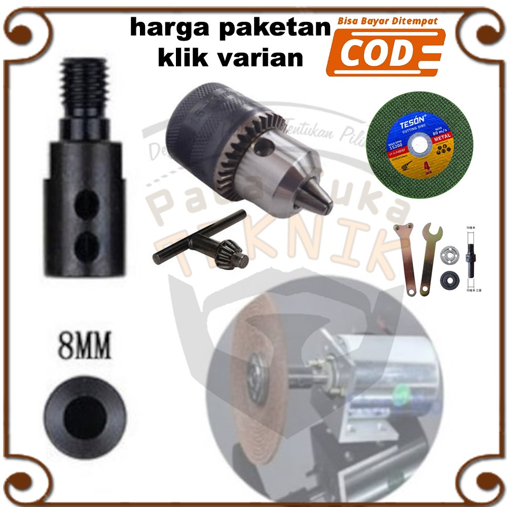 Adaptor Kepala Bor Chuck Mesin Jahit Arbor 6mm Konektor Mandrel Gerinda M8 M108 775 DC