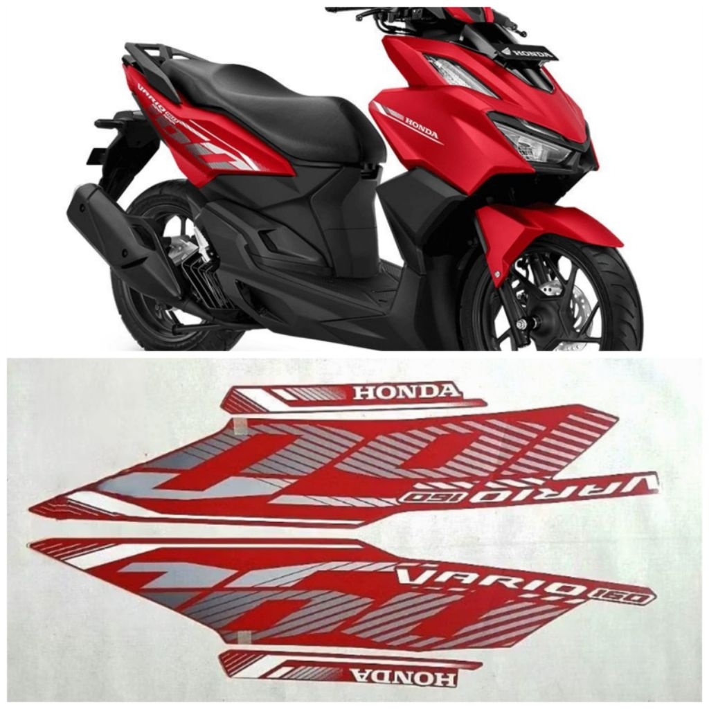 Stiker Striping Lis Body Motor Vario 160 2023 Merah Doff