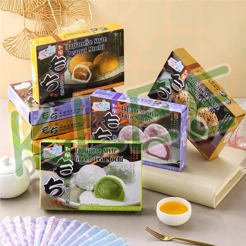 

Yuki Love Mochi Taiwan Mochi Brown Sugar Mochi Green Tea Mochi Peanut Mochi Red Bean Mochi Sesame Mochi Taro Mochi - Yuki & Love Japanese Style Mochi Taiwan - Kue Moci Aneka Rasa Teh Hijau Rasa Kacang Rasa Kacang Merah Rasa Wijen Rasa Wijen Rasa Taro 210g