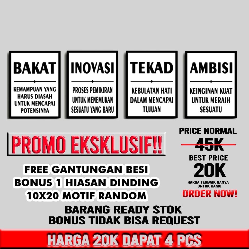 Hiasan Dinding Kata Kata Motivasi Satu Set Dekorasi Kamar Cowok Yuhuuu.co