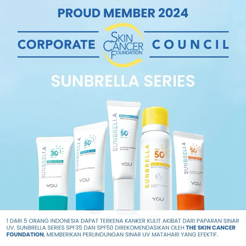Y.O.U YOU Sunbrella Sunscreen Spf 30 Spf 50 | All Skin Triple UV Elixir, Daily Defense Sunscreen Ser