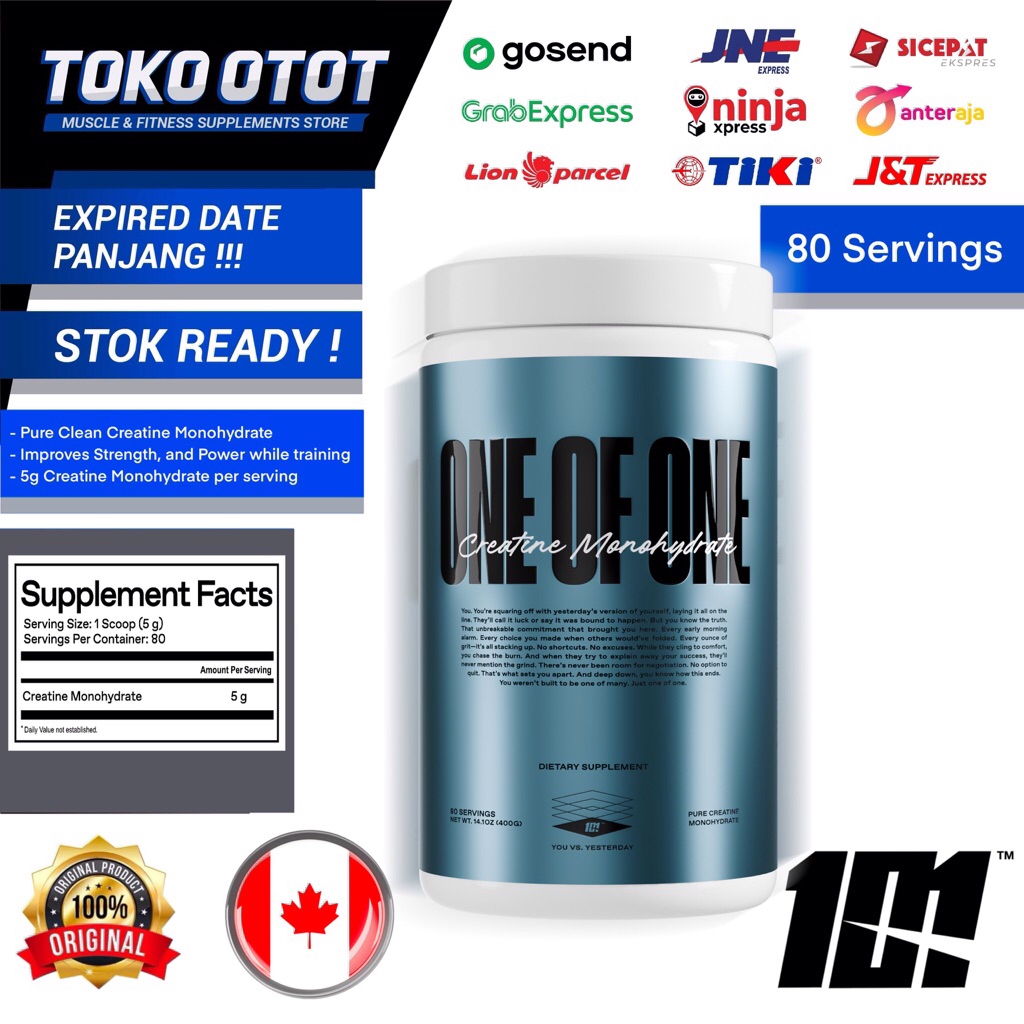 ONE OF ONE Pure Creatine Monohydrate Unflavored 80 Servings 400gr Recovery Boost Strength Power Supl
