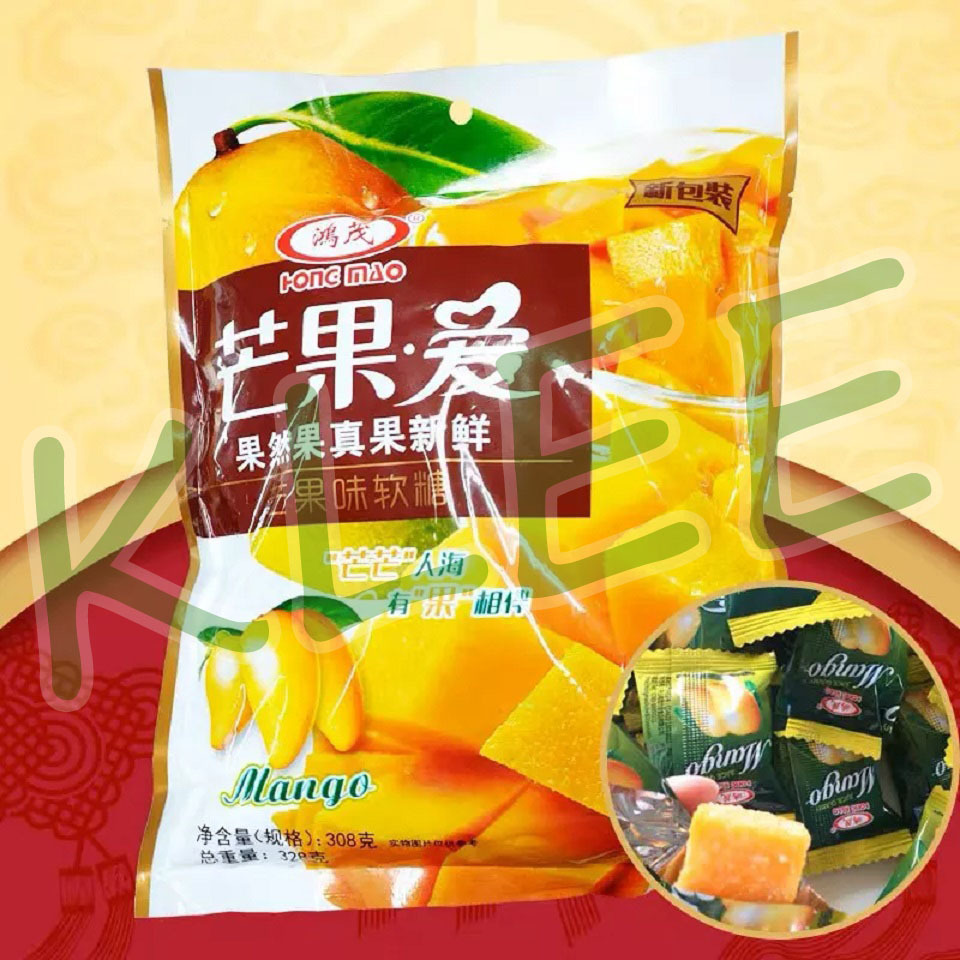 

HongMao Permen Jeli Rasa Buah Mangga - Hong Mao Mango Fruit Jelly - HONGMAO Permen Lunak Rasa Mangga 338g 鸿茂芒果味软糖