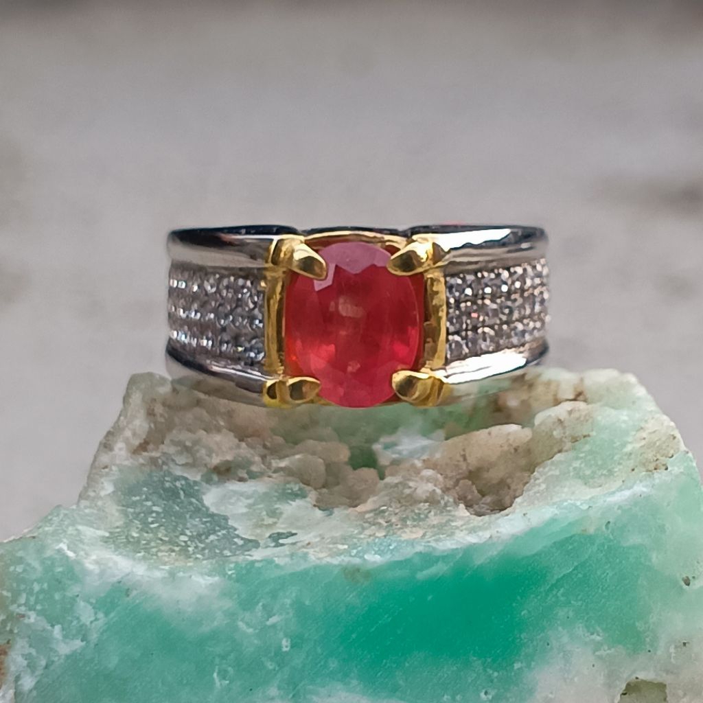 orange safir ring perak memo lab