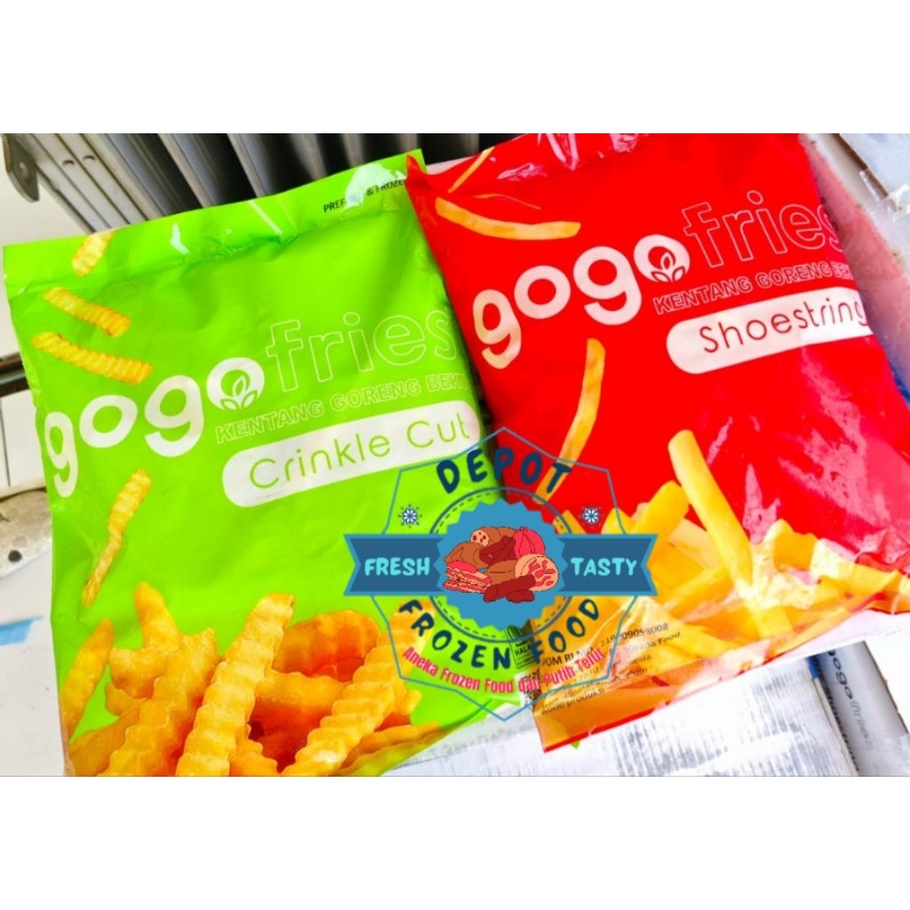 

Kentang Goreng GoGo 1Kg Gurih Crispy Fries Shoestring Crinkle Cube