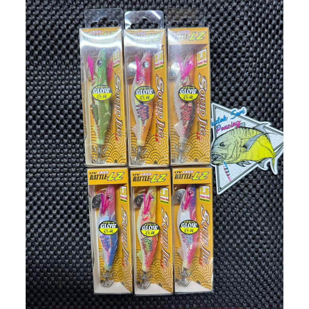 EGI AXZ SQUID JIG 2.5 RATTLE LZ GLOW umpan cumi