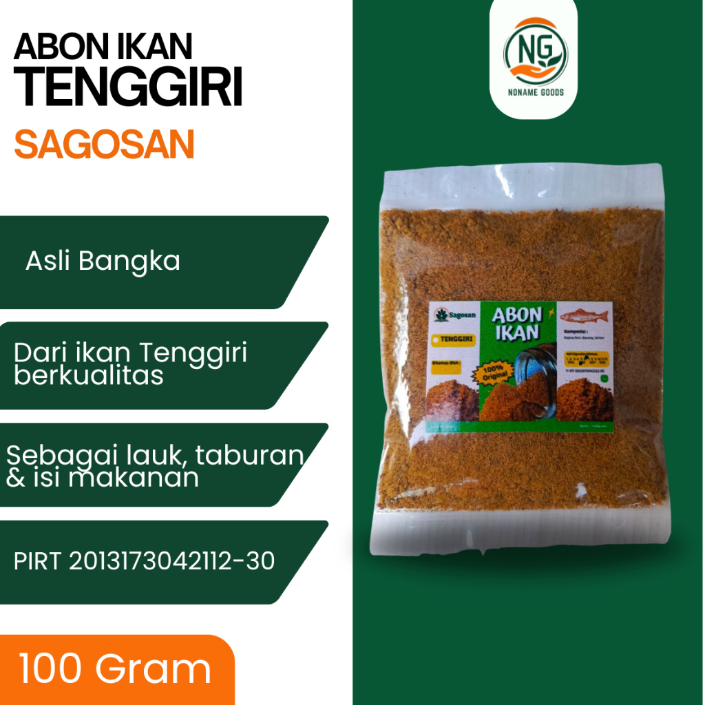 

ABON IKAN TENGGIRI 100gr SAGOSAN/SAMBALINGKUNG KHAS BANGKA WANGI ENAK
