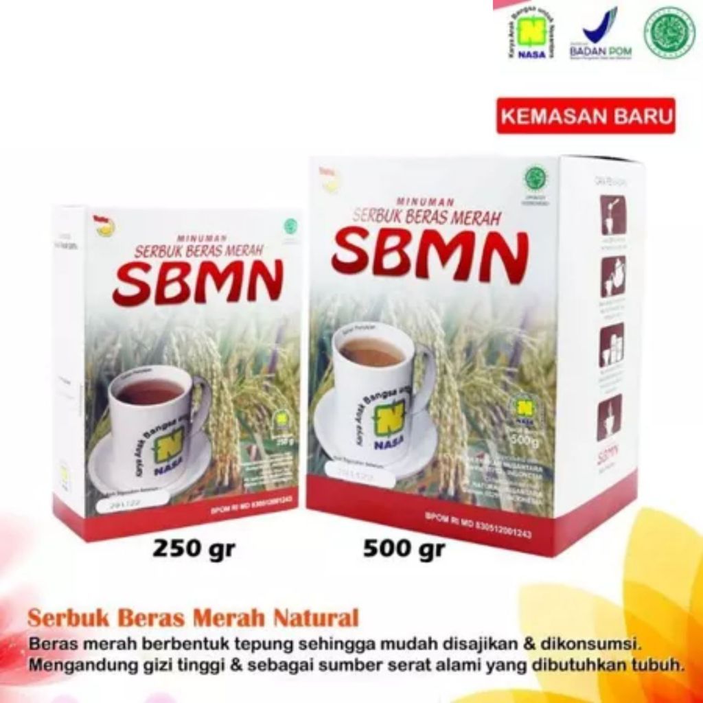 

Serbuk Beras Merah Nasa Original , SBMN SBMNB , berbpom, berat 250 Grm & 500 Grm
