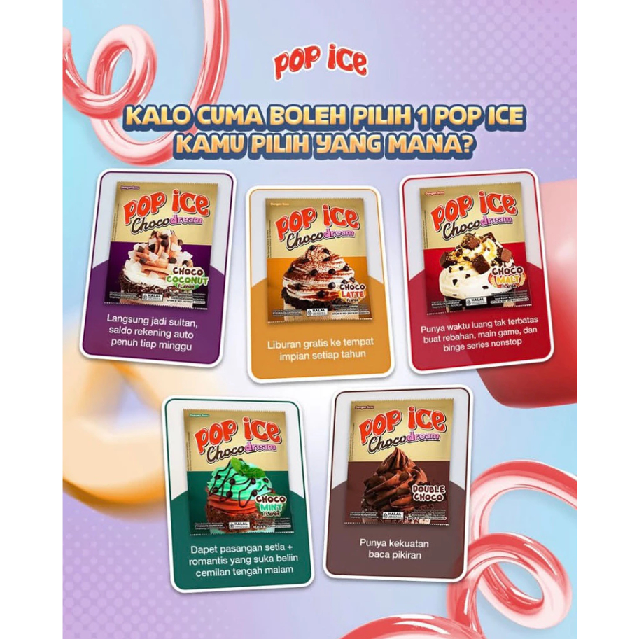 

POP ICE Chocodream / POP ICE UYU ISI 20PCS 1 Renceng Kemasan baru