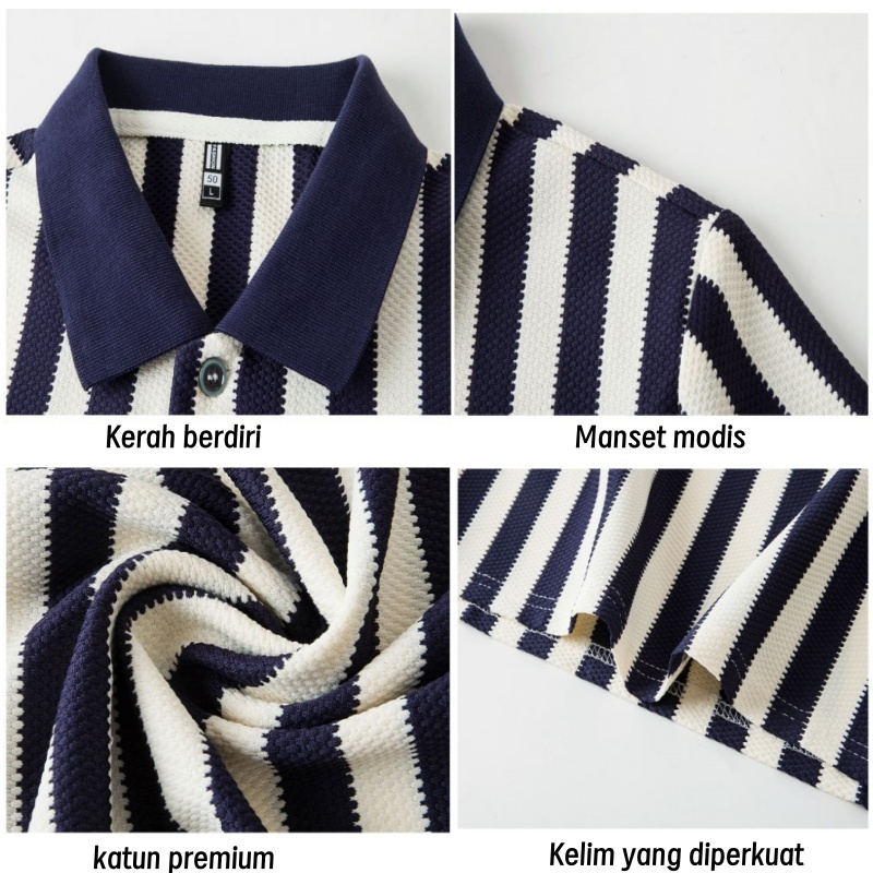 fast delivery polo shirt pria kaos garis garis pria kaos kerah pria lengan pendek bordir t shirt