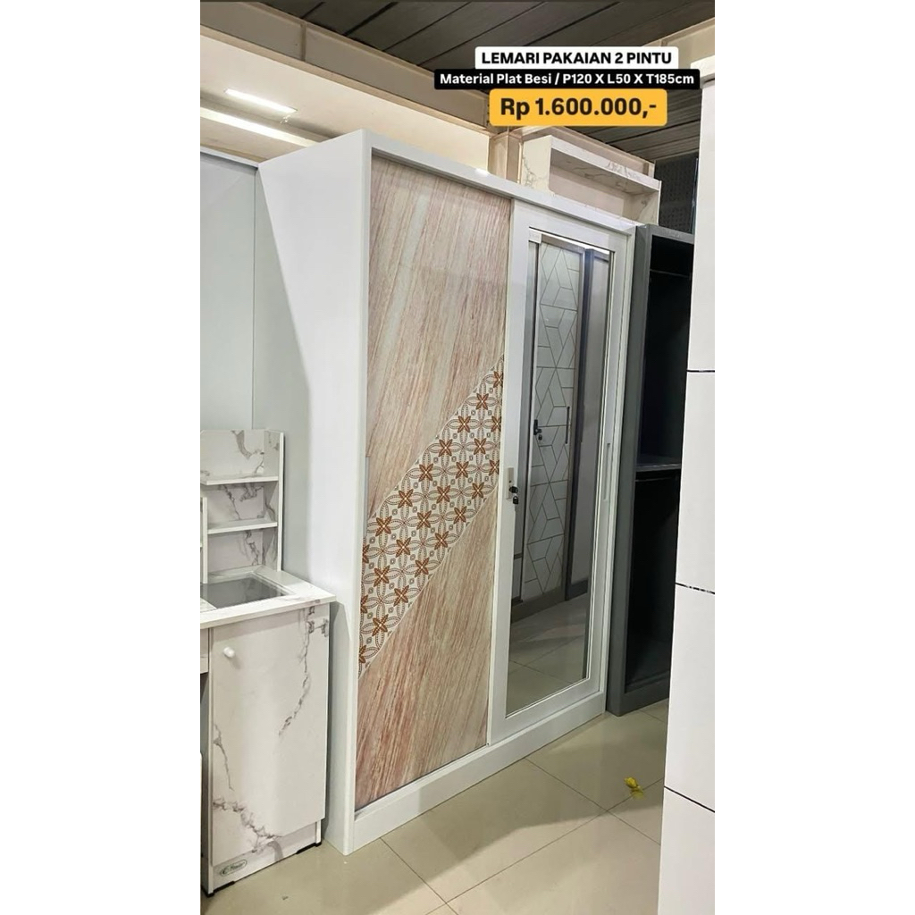 LEMARI PAKAIAN BESI SLEDING TERMURAH