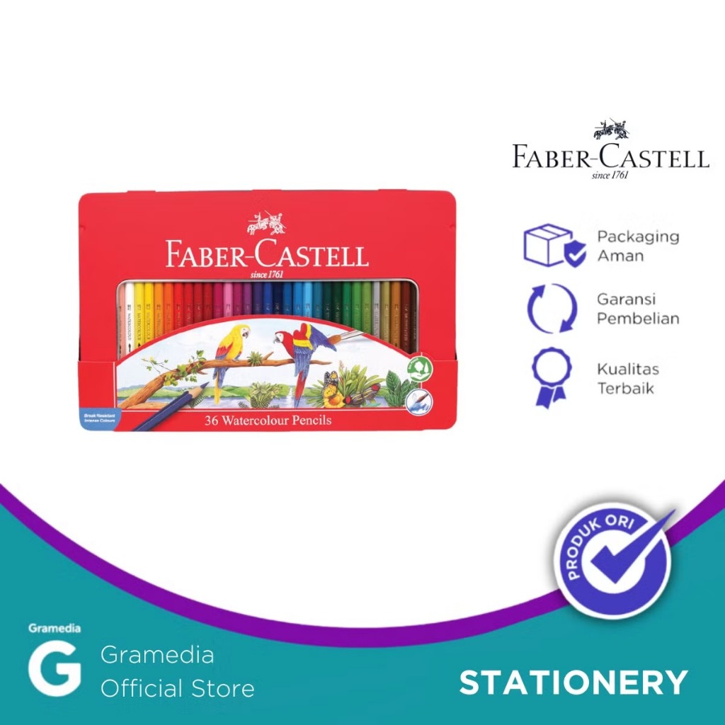 

Gramedia Manado-Faber Castell Watercolour Pencil Tin Case Isi 36 In Tin Case