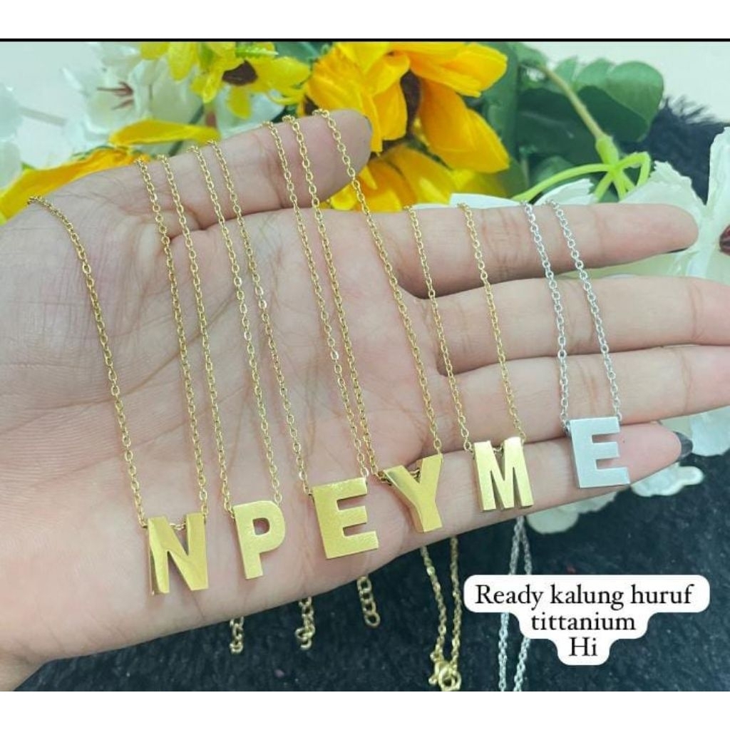 Kalung Inisial Huruf N / Kalung Huruf N Titanium Original Anti Karat
