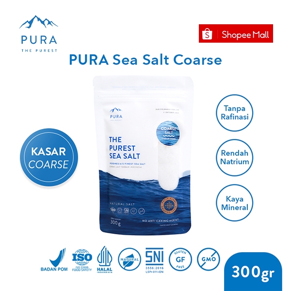 

Pura Sea Salt Coarse (300gr) - Garam Laut Kasar - Garam Organik - Garam Natural - Garam Laut Alami - Garam Sehat - Garam Rendah Natrium - Garam Laut Murni