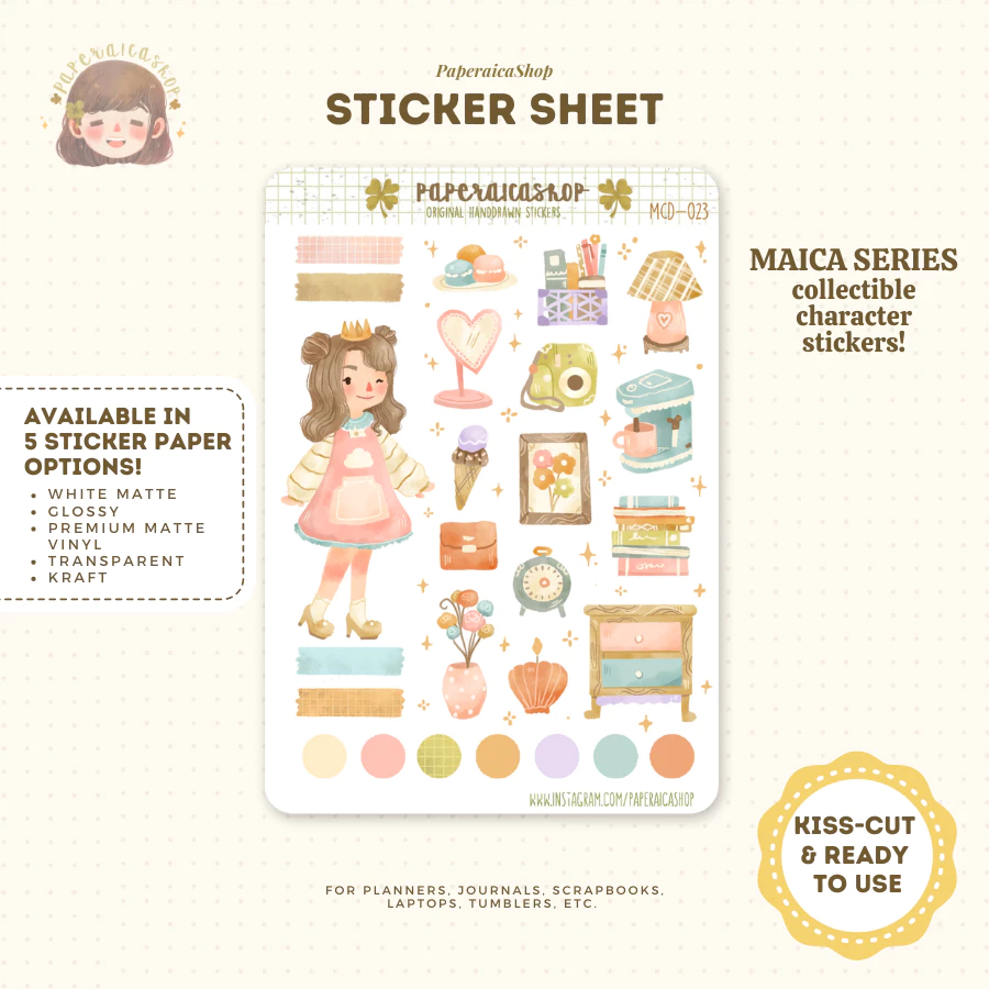 

Paperaica - Cute Pastel Girl, Pastel Stickers, Polco Stickers, Rainbow Stickers