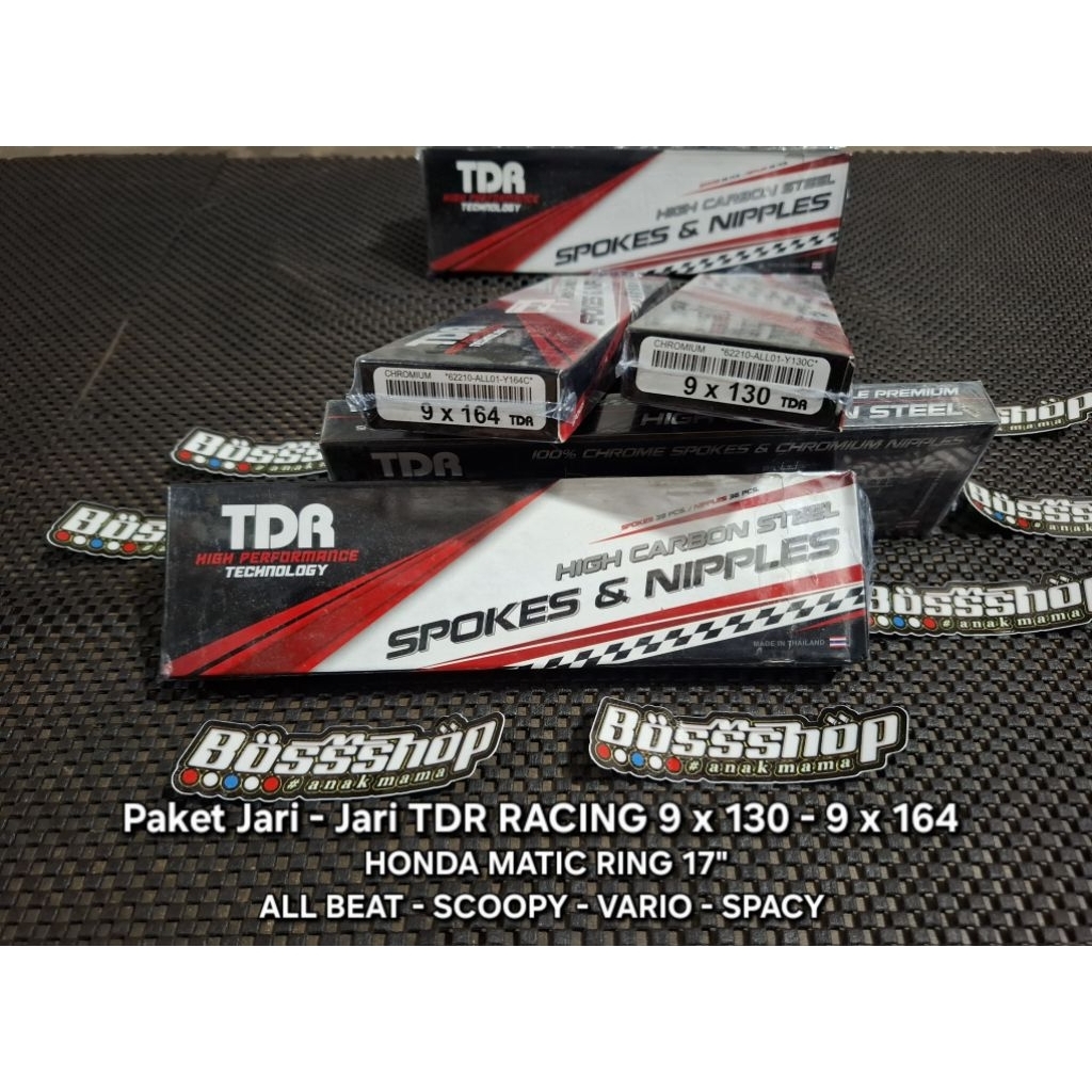 Paketan Jari-Jari BEAT RING 17 - Jari Jari TDR 9x130 /9x164 Paket Ruji Ring 17 Beat/scoopy