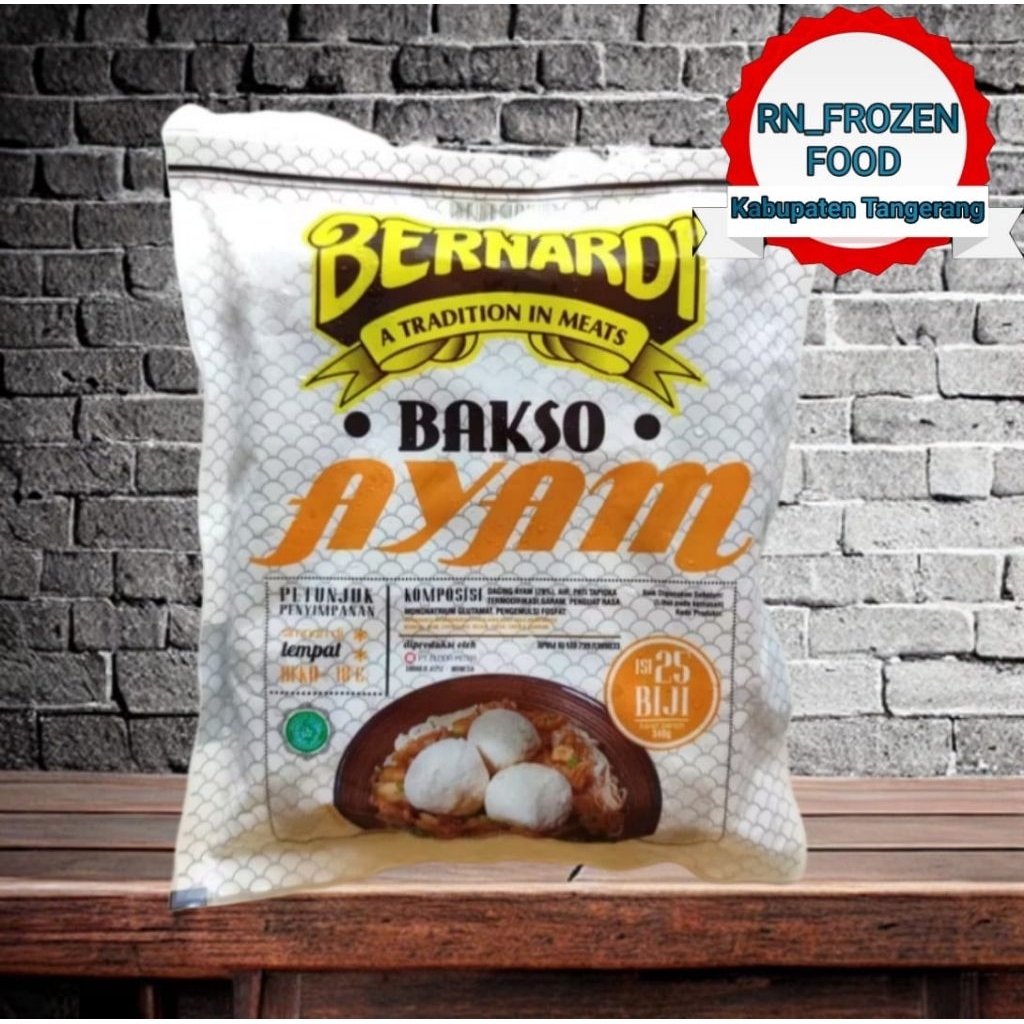 

BERNARDI BAKSO AYAM ISI 25'S BERAT BERSIH 340 GRAM