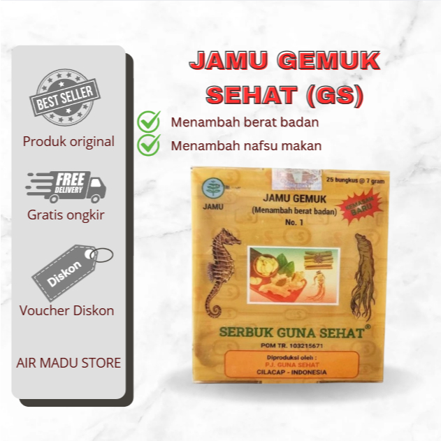 

Terlaris Jamu Guna Gemuk Sehat GS No. 1 Penambah Berat badan asli original efektiv menambah berat badan alami penambah nafsu makan