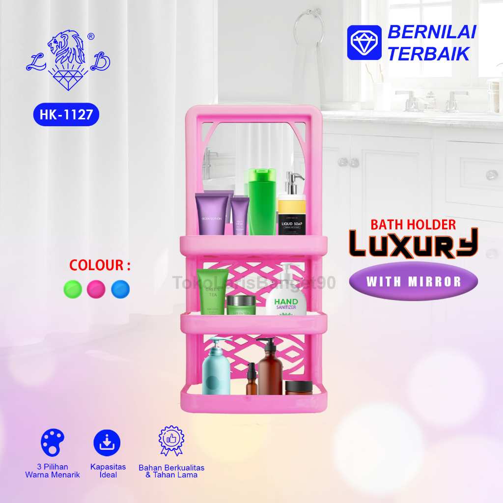 CERMIN GANTUNG PLASTIK / RAK KAMAR MANDI SERBAGUNA /  RAK SABUN LUXURY