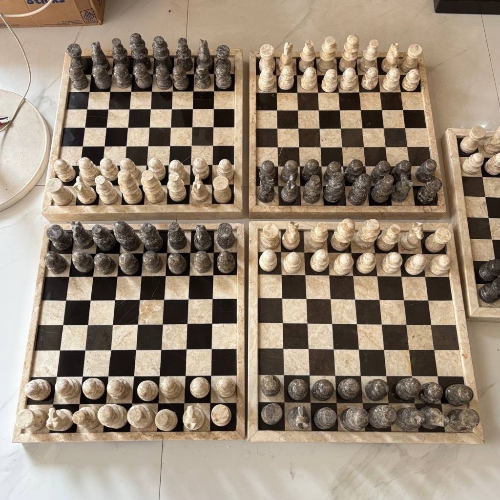 Catur Set Marmer | Papan Catur + Pion Marmer | Marble Chess