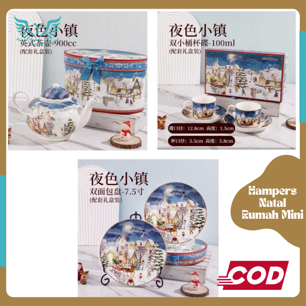 Hampers natal Rumah/Hampers Gift box/ Cangkir Natal/Teko natal/Piring Natal