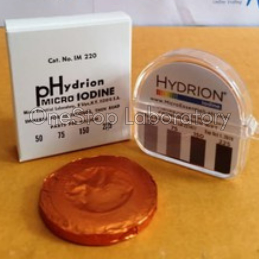 HYDRION IM-220 Iodine test paper Dispenser range 50-225 ppm isi 2 roll