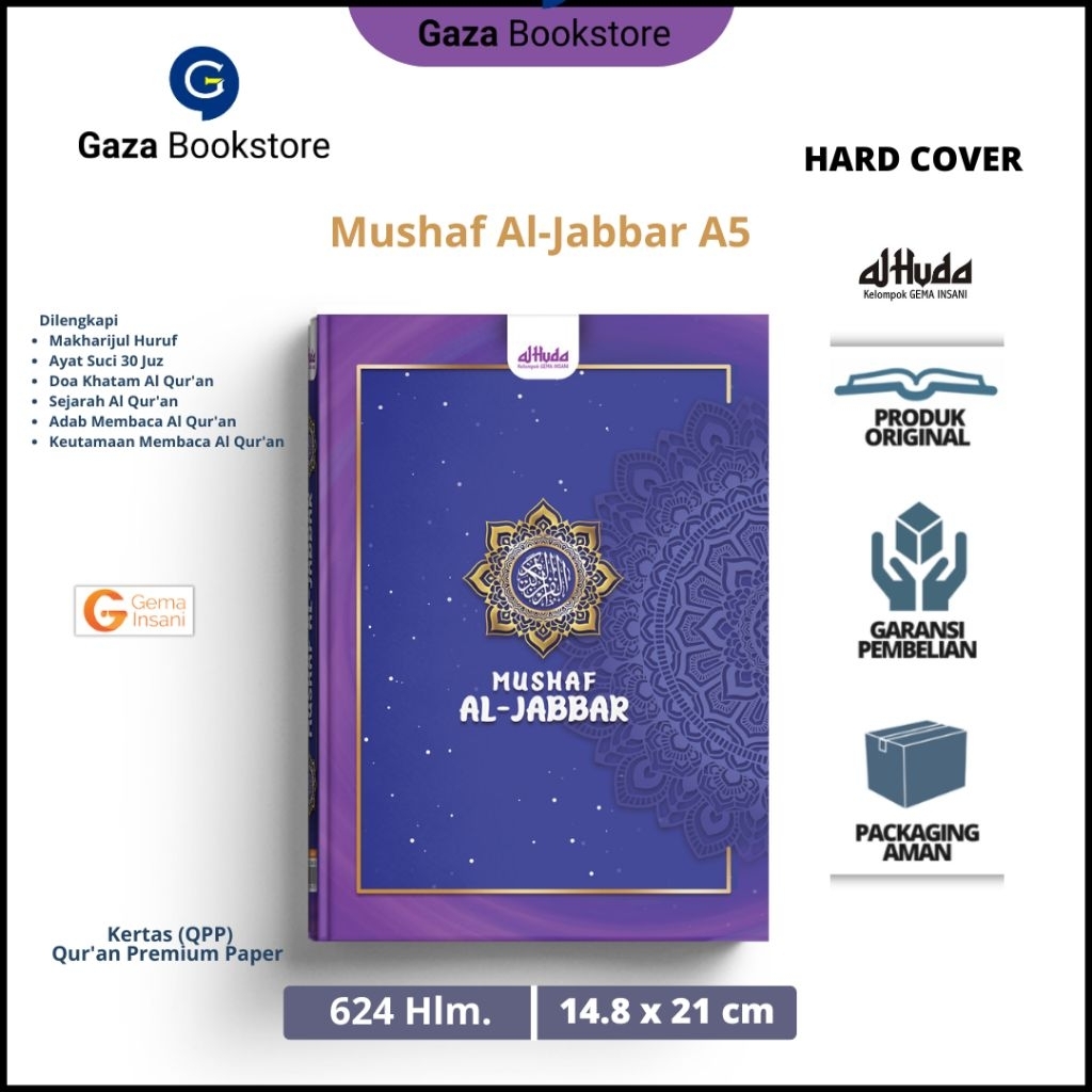 Mushaf Al Jabbar (Semesta) l Mushaf 2 Warna sedang A5 HC l Al Huda l Gema Insani