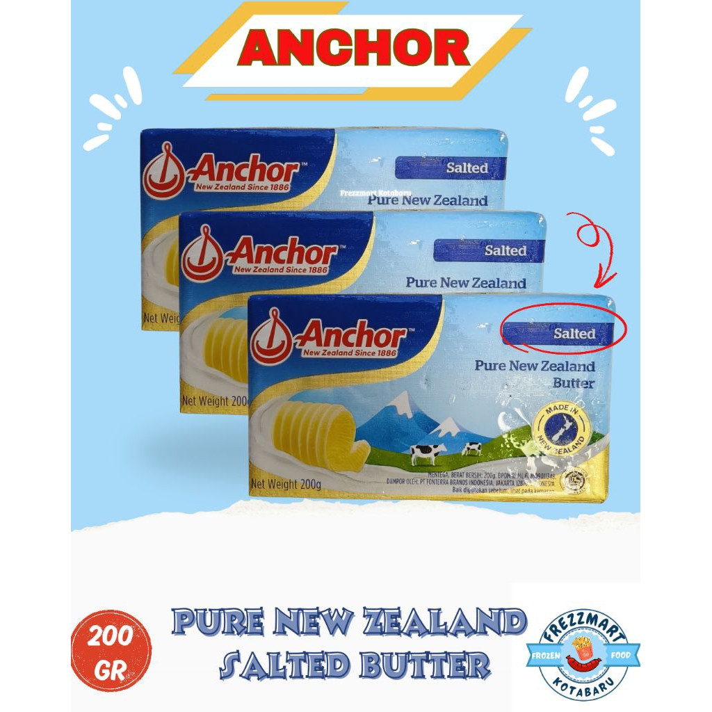 

Salted Butter Anchor Pure New Zealand Mentega Asin Premium Frozen Food Fresh Frezzmart Kotabaru