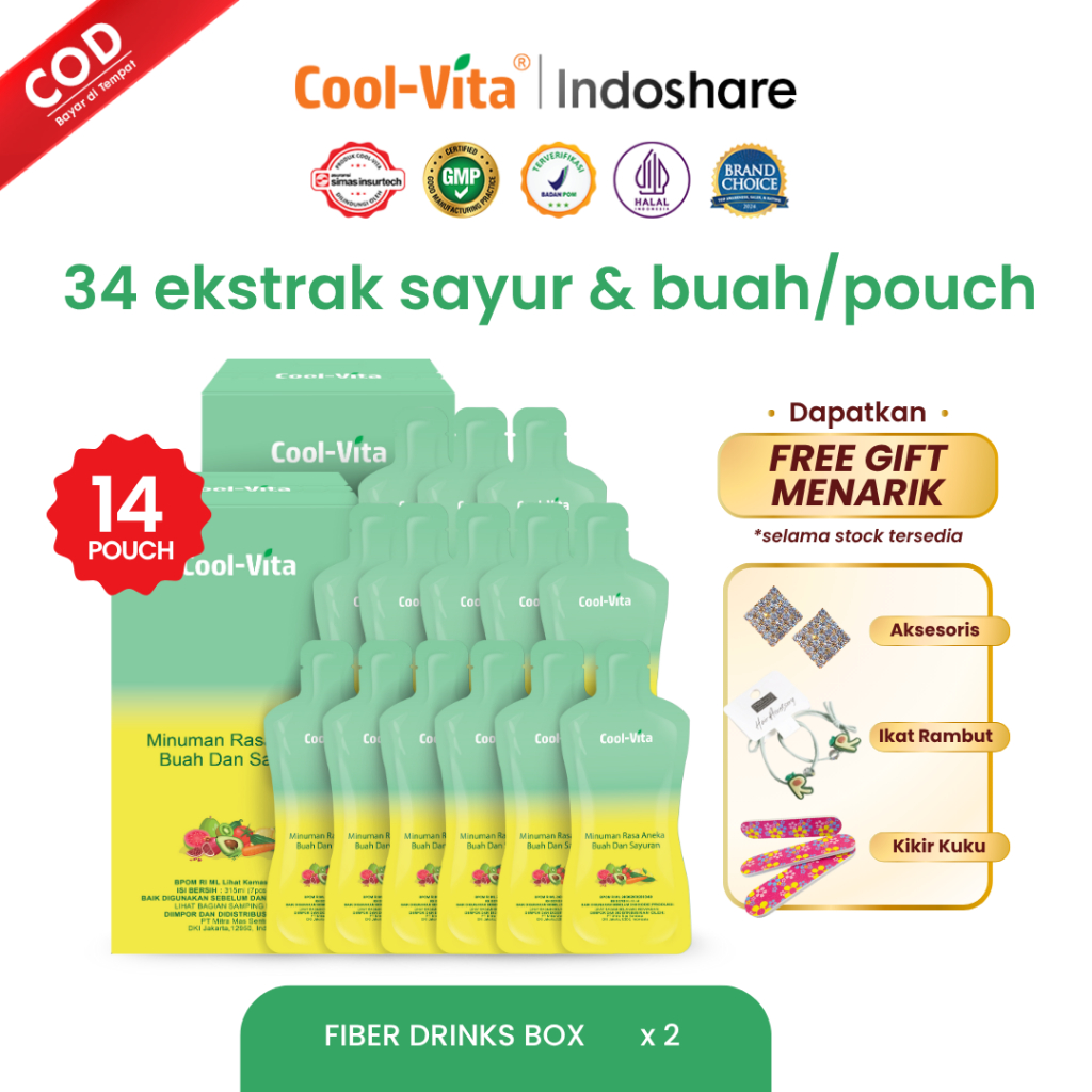 2 box Coolvita SLIMKEEP Fiber Drink Detox