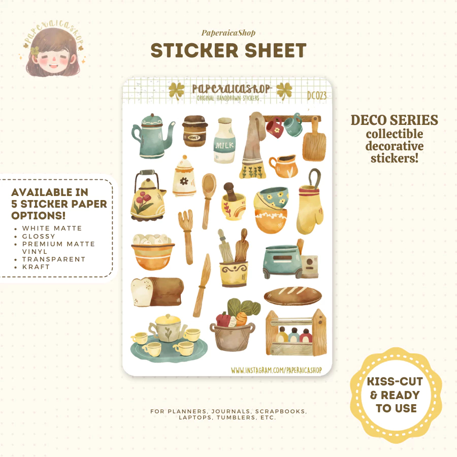 

Paperaica - Cute Kitchen Stickers, Baking Stickers, Cooking Stickers, Country Kitchen