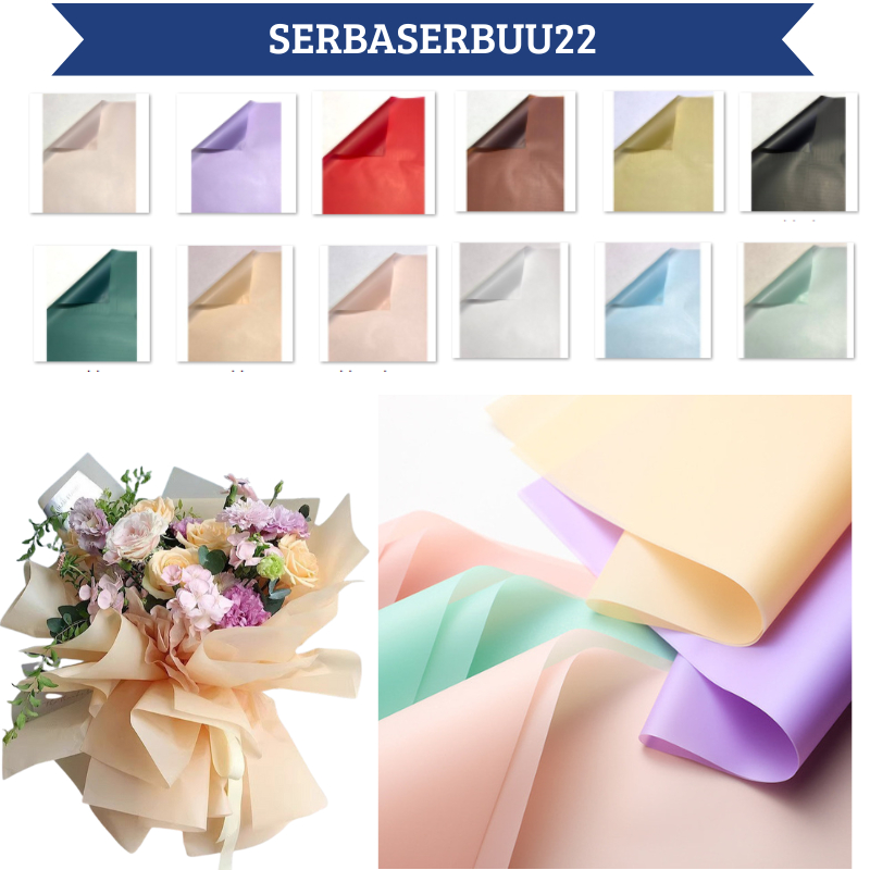 

[20 Lembar] Flower Wrapping Paper Varian Polos Plain Premium Paper Florist Kertas Buket Bunga Varian Polos Korea Cellophane Quality Kertas Buket Wisuda Anniversary KB02