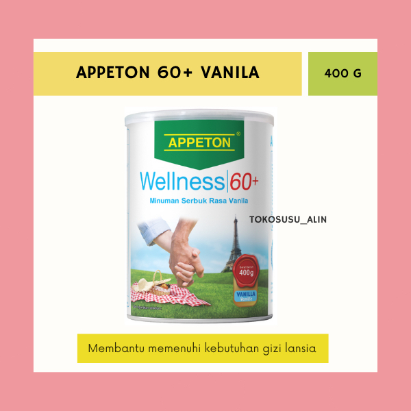 

APPETON 60+ WELLNESS 400 G RASA VANILA / MEMENUHI KEBUTUHAN GIZI LANSIA
