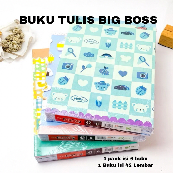 

(BIG BOSS) BUKU TULIS ISI 42 lembar BUKU TULIS BERGARIS (1 PACK ISI 6)