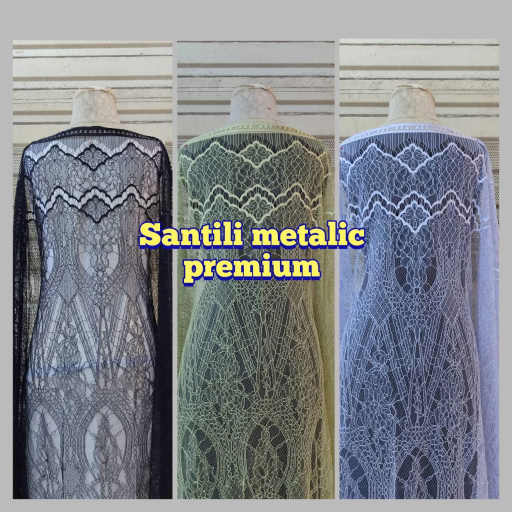 kain santili metalik premium, semi santily premium, santili perpotong(2,5/panel)