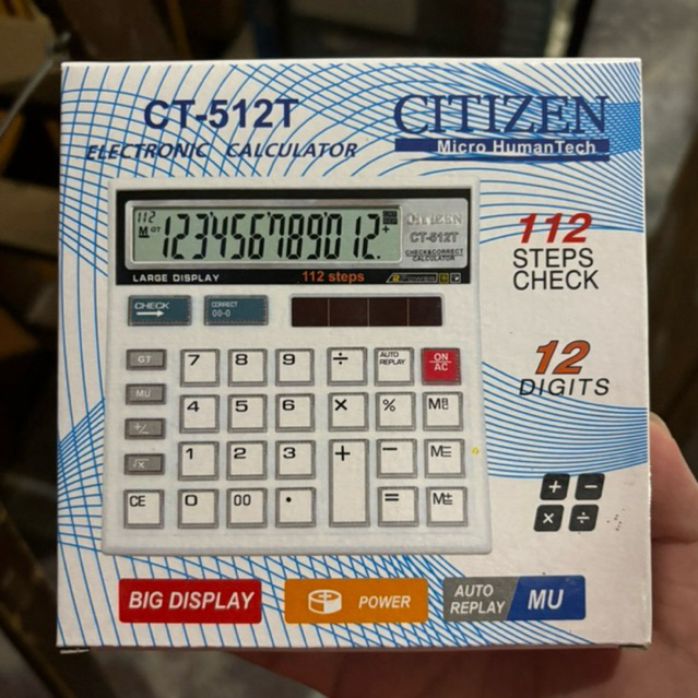 

TERMURAH‼️KALKULATOR CITIZEN CT 512T / 12 CHECK CORRECT