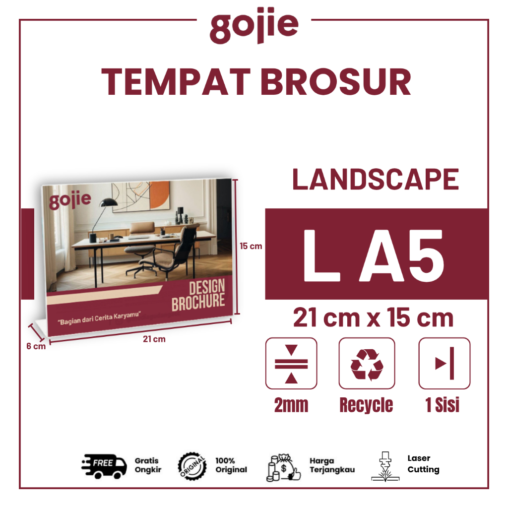

TEMPAT BROSUR AKRILIK l TENT CARD AKRILIK L A5 LANDSCAPE l MIN PEMBELIAN 2PCS