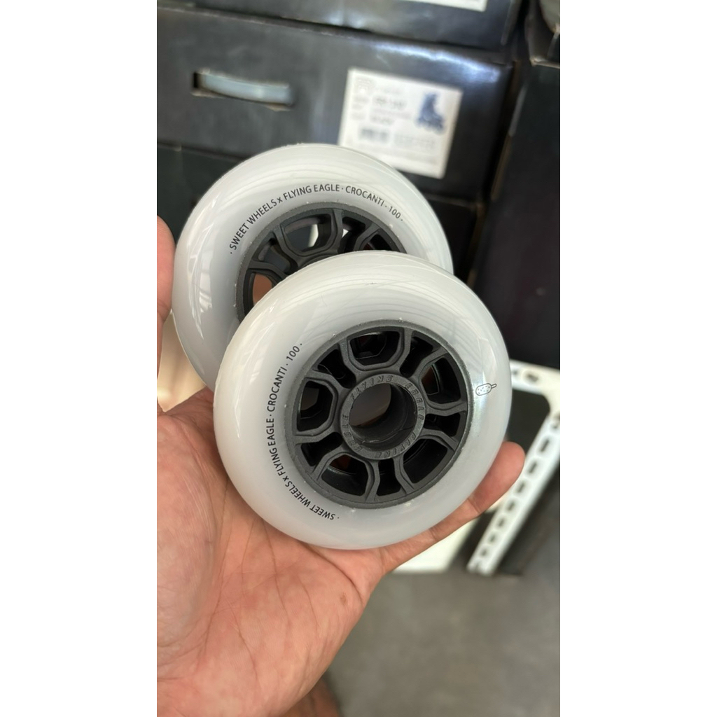 ban sepatu roda wheels inline skate crocanti 100mm white
