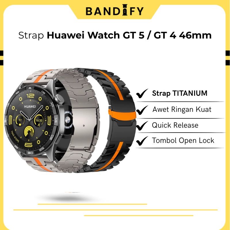Strap Titanium Huawei Watch GT 6 PRO / GT 5 / GT 5 PRO 46mm Titanium Tali Huawei Watch GT 4 46mm Bah