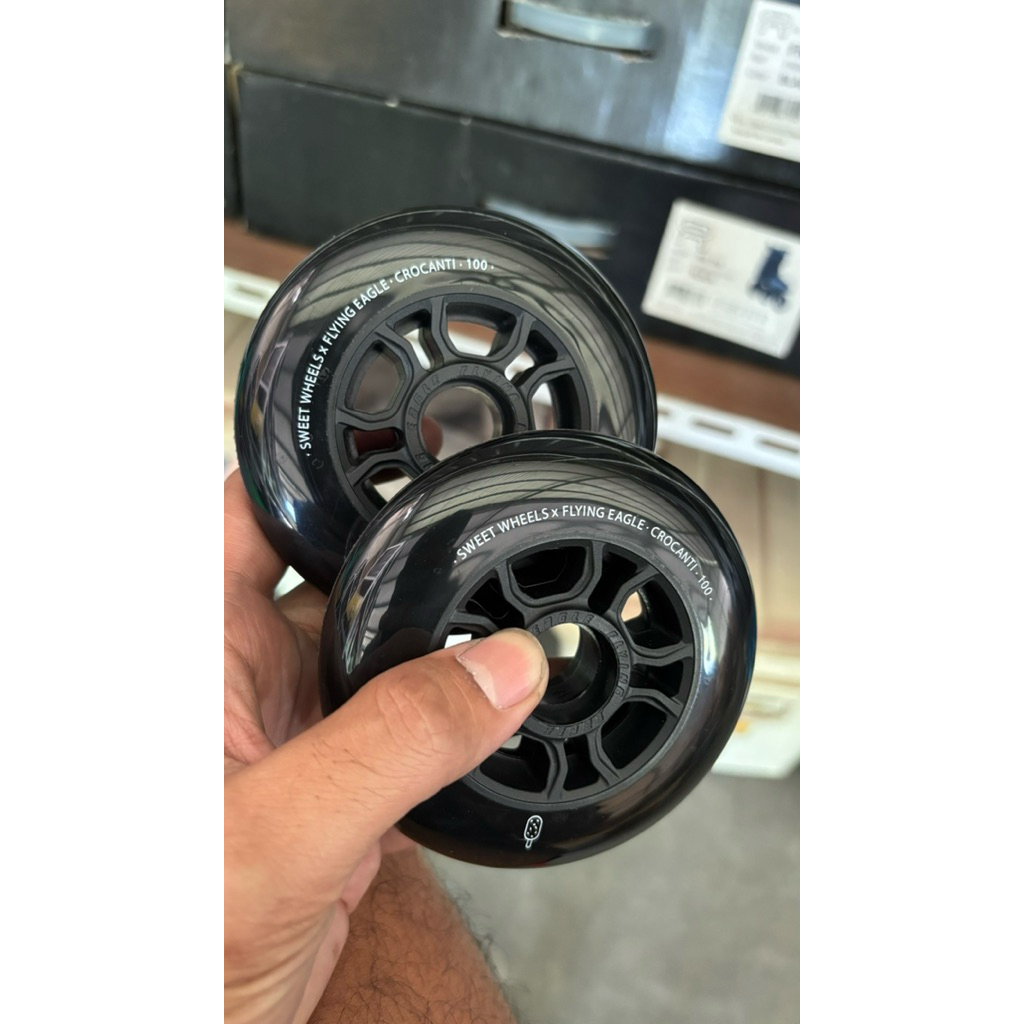 ban sepatu roda wheels inline skate crocanti black 100mm