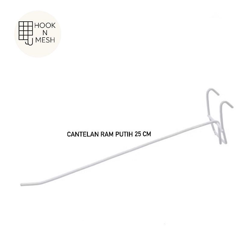 Hook N Mesh - Cantolan Anak Ram 25cm Putih / Hook ram dinding