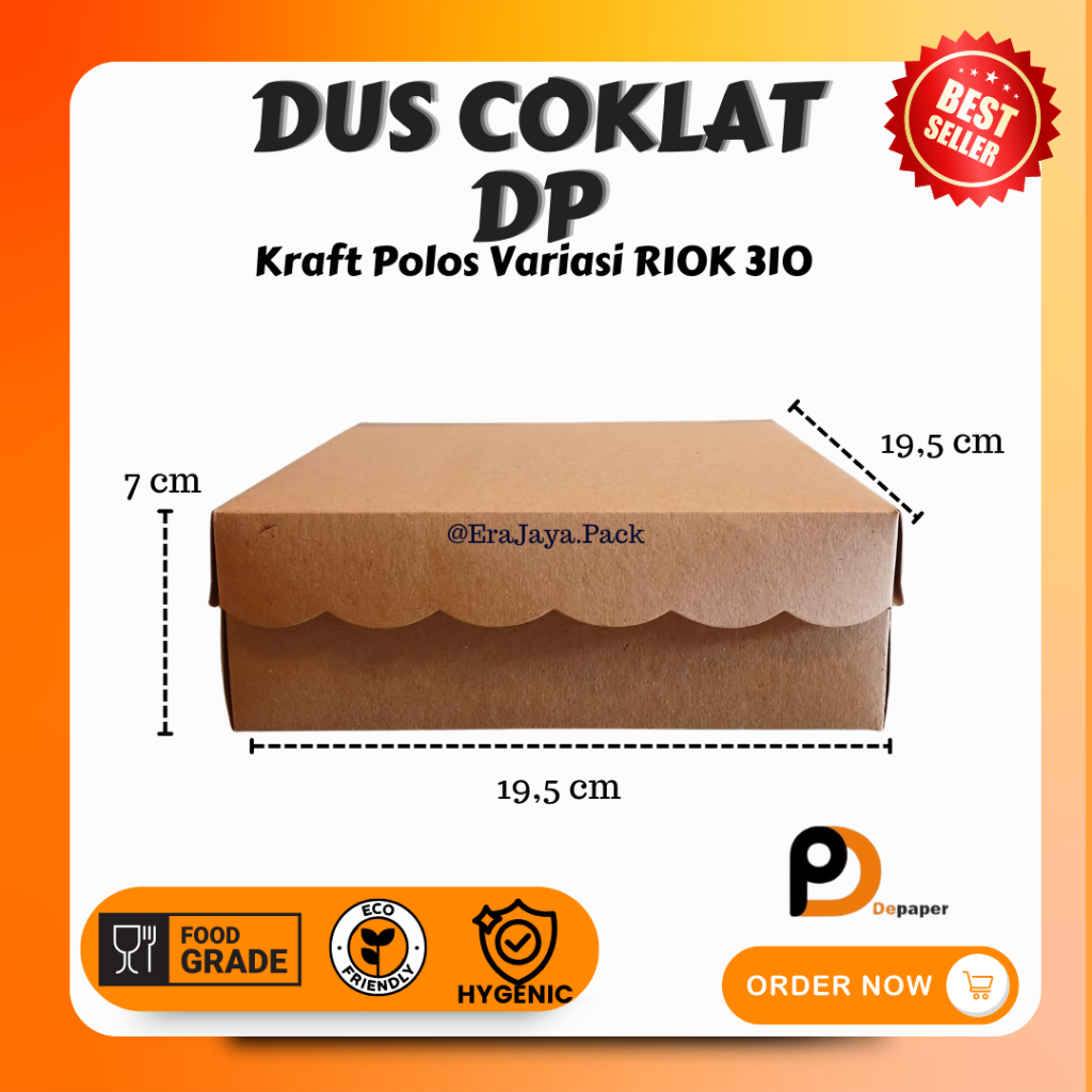 

[Min 30pcs] Dus Coklat Polos Kraft Kardus Makanan Variasi R10K 310 Dp Tebal Non Laminasi
