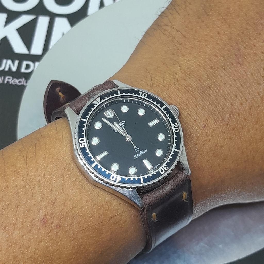 Jam tangan Vintage Seiko Silverwave 6030 6000 " Anchor " 1980 quartz diver