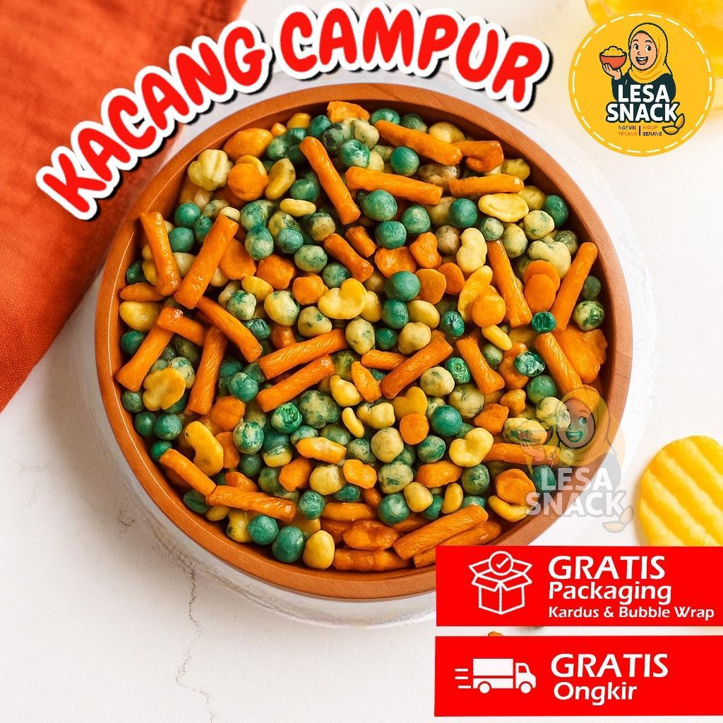 

[LESA SNACK] Kacang Campur Mix Kacang Koro Jaipong Jajan Camilan Cemilan Kiloan Grosir Termurah