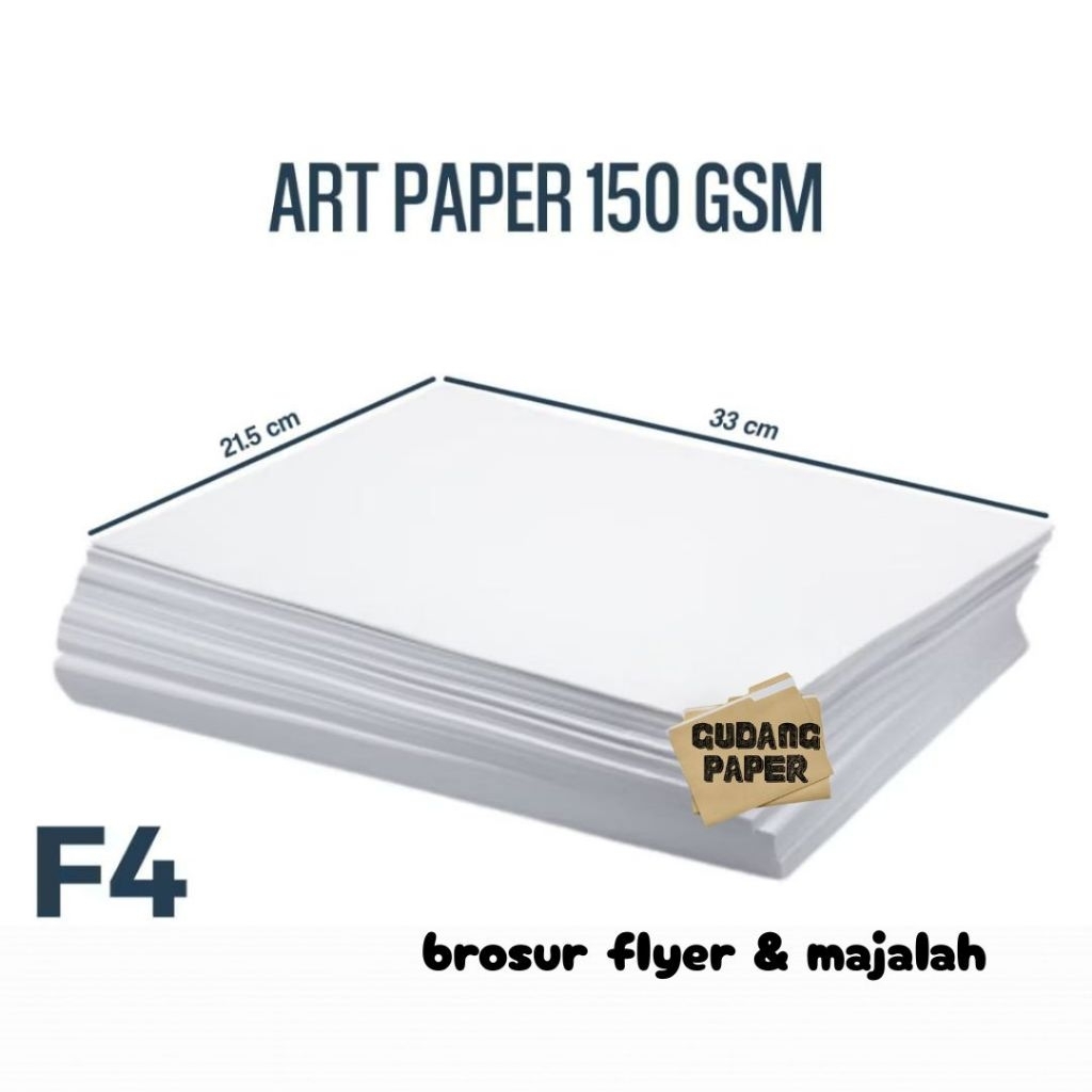 

Kertas Art Paper F4 150 gsm isi 50 lembar / Kertas Art Paper 150 gsm F4